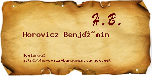 Horovicz Benjámin névjegykártya